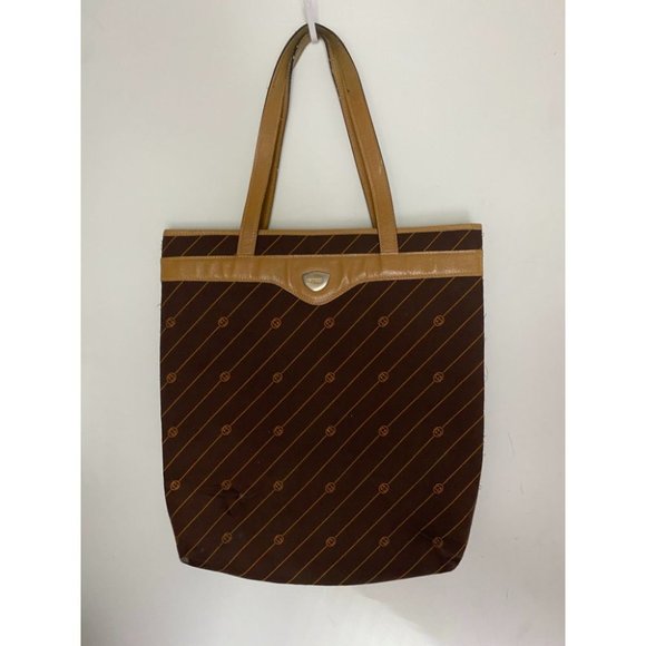 GUCCI Vintage XL Tote Bag in Canvas Fabric w/ - Picture 2 of 15